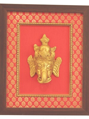 FRAME BRASS NEPALI GANESH WALL HANGING