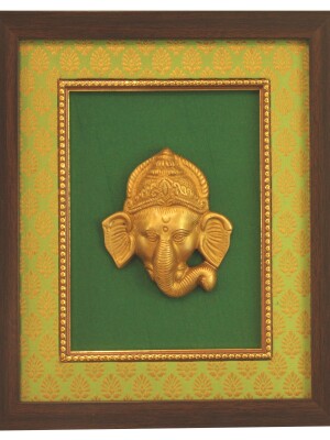 FRAME BRASS GANESH WALL HANGING by KANHAA CREATION