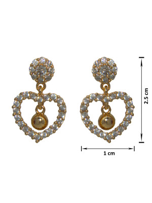 American Diamond Heart Shape Earring by Divya