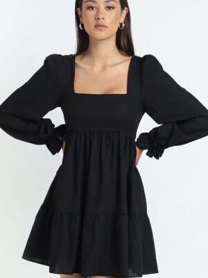 Pure Cotton Black tier dress available in S M L XL XXL