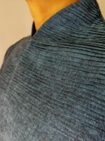 Teal curated high collar tuck yoke kurta pajama set