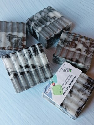 Charcoal and Coconut Milk Soap; Handmade Soap (Pack of 2)