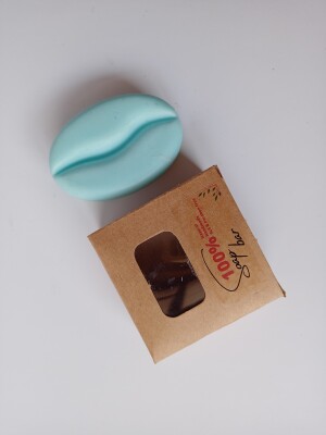 Goat milk and shea butter Blue coffee bean soap set