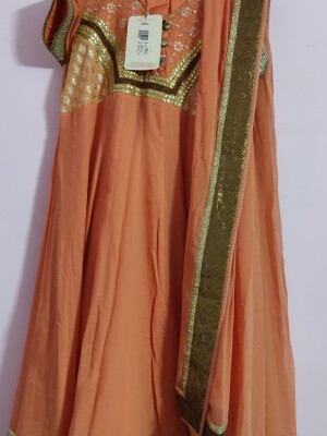 Kashish party wear Anarkali suit, with churidar and heavy dupatta. 