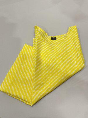 Lehriya Yellow Cotton Kurti