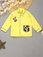 Kids Pure Cotton Night Suit,with cool stickers available for kids in the ages of 2-12 yrs