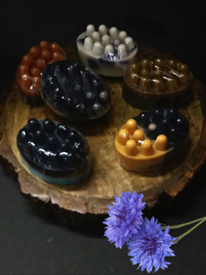 Massage Bar Handmade Soap, enriched with goat milk, which is renowned for its nourishing and moisturizing properties.