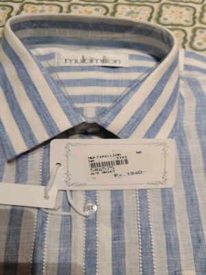 Multimillion White and Blue Striped Shirt