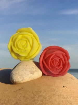 Handmade Designer Rose Soap - Set of 2