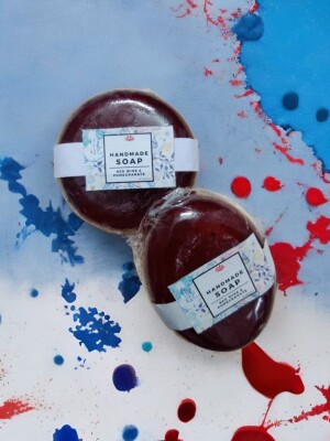 Natural Red Wine and Pomegranate Soap, - Set of 2