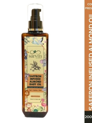 Saffron infused naturals cold pressed almond baby oil 200 ml