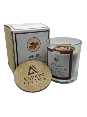 Aesthetic Living Spiced Botanic Soywax Candle with Cinnamon & Clove Essential Oil-whatsinmytrunk