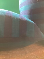 Blue Striped Handloom Cotton Cushion Cover - 16''x16'' Set of 2