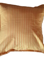 Orange Striped Handloom Cotton Cushion Cover - 16''x16'' Set of 2