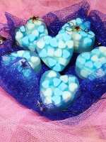 Sweet Hearts- Blue ,Handmade Glycerin Soap with Peppermint Essential Oil