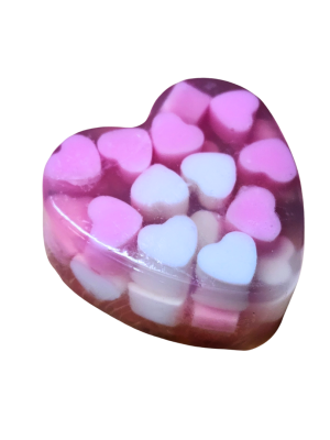 Aesthetic Living Sweet Hearts- Pink, Handmade Glycerin Soap with Rose Essential Oil