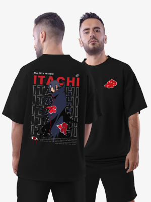Unisex Itachi Uchiha Elite Edition T Shirt - Naruto - Front & Back Print by INAXIA FASHION