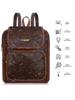 Lorem pecan brown Premium Leather Small Shoulder Bagpack For Girls