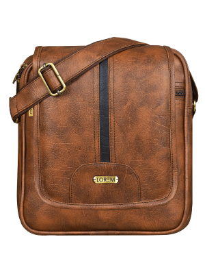 Lorem COPPER BROWN Premium Leather Cross Body Bag for Men