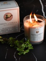 Aesthetic Living Minty Vanilla Botanic Soywax Candle with Peppermint & Vanilla Oil-whatsinmytrunk