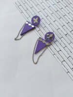 Rainvas Purple mirror long chain earrings for women