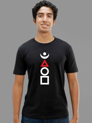 Young Casual Wear Superb Graphics Printed Men Black T-Shirt