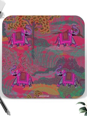 Shekhawati Ele Round Table Coasters – Set of 6