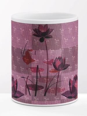Designer Brown Lotus Flower Coffee Mug