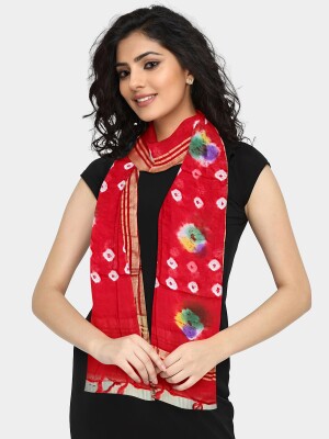 Stunning jaipuri printed silk dupatta for women