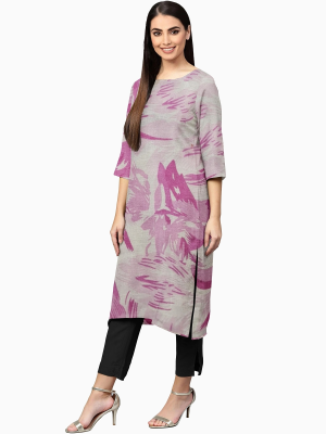 Pink cotton kurta for women