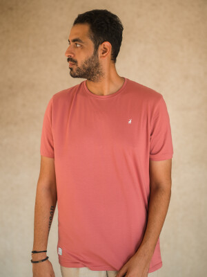 Pink Basic Mens Crew Neck T-shirt , versatile and stylish clothing item that can add a pop of color and flair to your wardrobe.