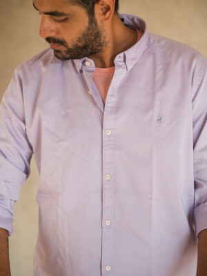 PLAIN LAVENDER BUTTON DOWN SEMI FORMAL MEN'S SHIRT semi-formal, men's, shirt, fashion, style, clothing