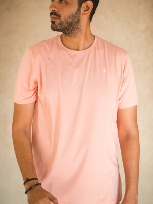 Peach Basic Mens Crew Neck T-shirt , versatile and stylish addition to your wardrobe