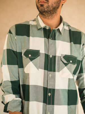 GREEN AND WHITE CHECKS MENS CASUAL SHIRT casual shirt, fashion, style, clothing, comfortable,