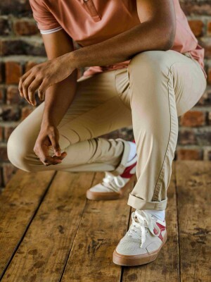 Light Khaki Cotton Stretch Men's Casual Pant , versatile and comfortable addition to your wardrobe