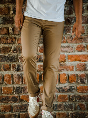 Coffee Brown Cotton Stretch Men's Casual Pant , stylish and comfortable addition to your wardrobe