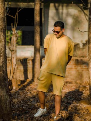 Yellow Cotton Men's Coord Set Fashion, Comfort, Coordinated Look, Vibrant Style