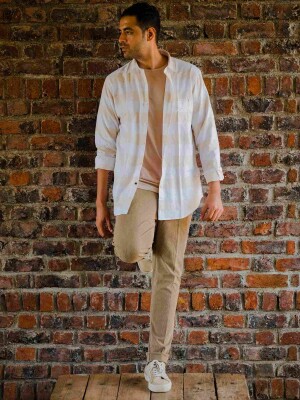 Khaki Corduroy Men's Stretch Pants , versatile and comfortable addition to any wardrobe