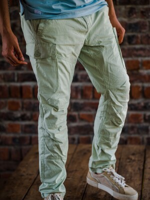 Green 6 Pocket Men's Cargo Cotton Pant , versatile and stylish choice for those seeking both functionality