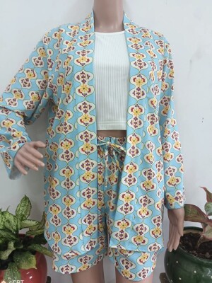 Printed Mix Cotton Coord Set (Jacket and Shorts) Stylish duo , Matching outfit , comfy fit