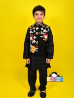 Kaleidoscope Charm ( Nehru Jacket Set)  black ethenic or party wear jacket set for kids