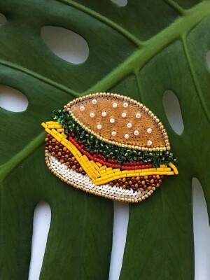Burger Chic , A quirky and fun hair clip designed in the shape of a delicious burger