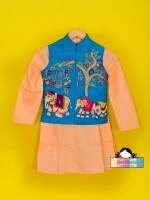 Trunk-Tastic (Nehru Jacket) blue colour jacket set for kids ethenic and party wear