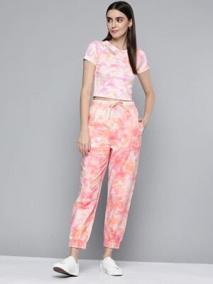 Peach Tie & Dye Co-ord Set  Matching Top and Bottoms, Relaxed Silhouette, Versatile, Casual Wear, Summer Fashion, Festival Style