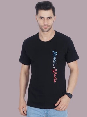 Men Manedwolf INDIA on left chest,  Comfortable Wear, Versatile Style, National Pride, Simple and Elegant
