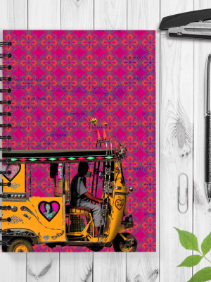 Yellow Auto Rickshaw Spiral Notebook