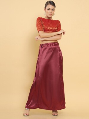 Maroon silk women's petticoat\shapewear