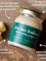 Natural Rosemary Deep Hair Conditioner, stimulates hair growth and thickening.