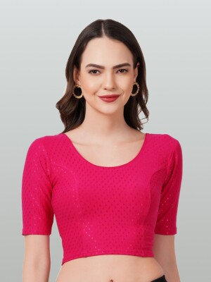 Polyester red stretchable blouse