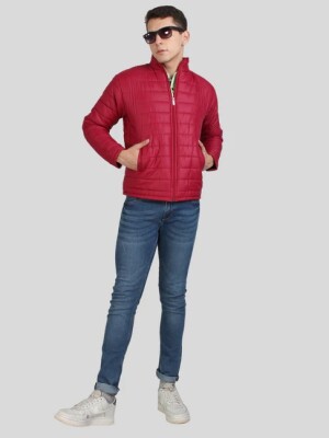 Maroon Puffer Jacket- A contemporary puffer-style jacket with a modern and sporty appearance.